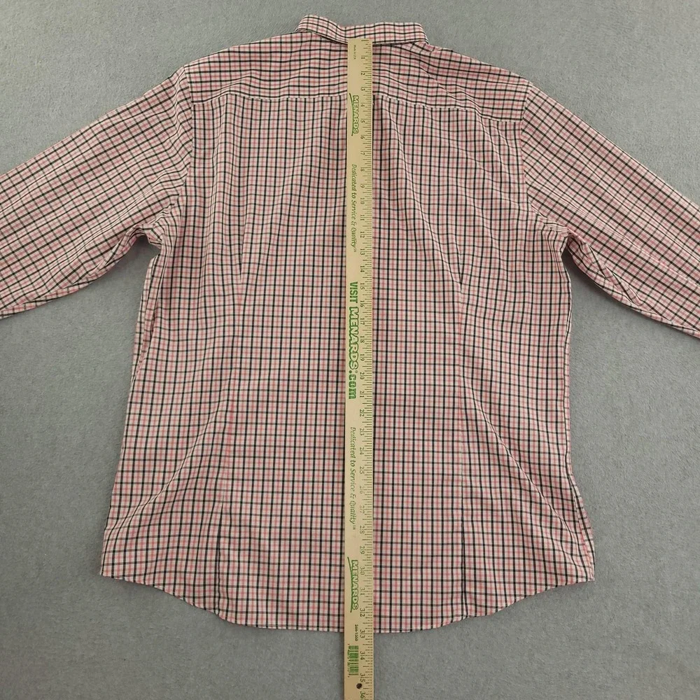 Banana Republic Dress Shirt Mens 18.5 36/37 Pink Check Slim Fit Non Iron Lot 2